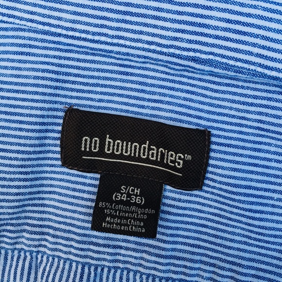 No Boundries Men’s button shirt sleeve shirt blue - Picture 6 of 7